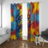 Romania Freedom Window Curtain Flag Day June 26 - Raised Fist - Graffiti Style