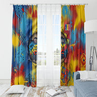 Romania Freedom Window Curtain Flag Day June 26 - Raised Fist - Graffiti Style