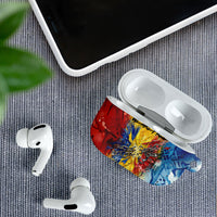Romania We Are Free Eagle AirPods Case Romanian Flag Broken Chains - Watercolor Style