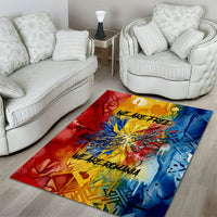 Romania We Are Free Eagle Area Rug Romanian Flag Broken Chains - Watercolor Style