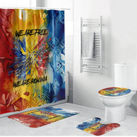 Romania We Are Free Eagle Bathroom Set Romanian Flag Broken Chains - Watercolor Style