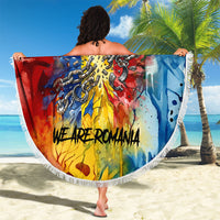 Romania We Are Free Eagle Beach Blanket Romanian Flag Broken Chains - Watercolor Style