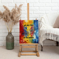 Romania We Are Free Eagle Canvas Wall Art Romanian Flag Broken Chains - Watercolor Style