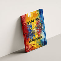 Romania We Are Free Eagle Canvas Wall Art Romanian Flag Broken Chains - Watercolor Style