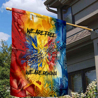 Romania We Are Free Eagle Garden Flag Romanian Flag Broken Chains - Watercolor Style