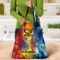Romania We Are Free Eagle Grocery Bag Romanian Flag Broken Chains - Watercolor Style
