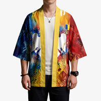 Romania We Are Free Eagle Kimono Romanian Flag Broken Chains - Watercolor Style