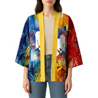 Romania We Are Free Eagle Kimono Romanian Flag Broken Chains - Watercolor Style