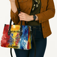 Romania We Are Free Eagle Leather Bag Romanian Flag Broken Chains - Watercolor Style