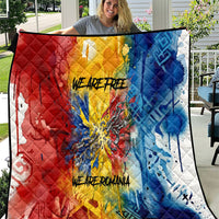Romania We Are Free Eagle Quilt Romanian Flag Broken Chains - Watercolor Style