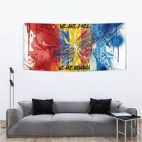 Romania We Are Free Eagle Tapestry Romanian Flag Broken Chains - Watercolor Style