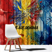 Romania We Are Free Eagle Window Curtain Romanian Flag Broken Chains - Watercolor Style