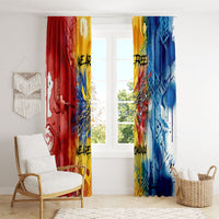Romania We Are Free Eagle Window Curtain Romanian Flag Broken Chains - Watercolor Style