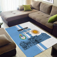 Personalized Argentina Flag Day Area Rug Sun Of May Patriotic Blue Gradient Sketch