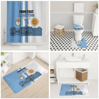 Personalized Argentina Flag Day Bathroom Set Sun Of May Patriotic Blue Gradient Sketch