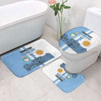 Personalized Argentina Flag Day Bathroom Set Sun Of May Patriotic Blue Gradient Sketch