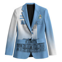 Personalized Argentina Flag Day Blazer Sun Of May Patriotic Blue Gradient Sketch