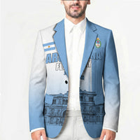 Personalized Argentina Flag Day Blazer Sun Of May Patriotic Blue Gradient Sketch