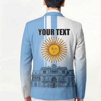 Personalized Argentina Flag Day Blazer Sun Of May Patriotic Blue Gradient Sketch