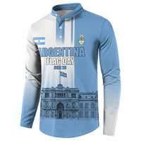 Personalized Argentina Flag Day Button Sweatshirt Sun Of May Patriotic Blue Gradient Sketch