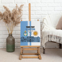 Personalized Argentina Flag Day Canvas Wall Art Sun Of May Patriotic Blue Gradient Sketch