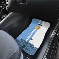 Personalized Argentina Flag Day Car Mats Sun Of May Patriotic Blue Gradient Sketch