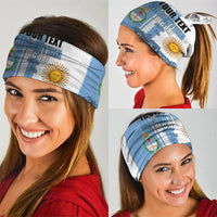 Personalized Argentina Flag Day Neck Gaiter Sun Of May Patriotic Blue Gradient Sketch