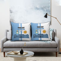 Personalized Argentina Flag Day Pillow Cover Sun Of May Patriotic Blue Gradient Sketch