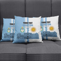 Personalized Argentina Flag Day Pillow Cover Sun Of May Patriotic Blue Gradient Sketch