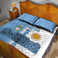 Personalized Argentina Flag Day Quilt Bed Set Sun Of May Patriotic Blue Gradient Sketch