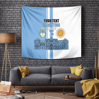 Personalized Argentina Flag Day Tapestry Sun Of May Patriotic Blue Gradient Sketch
