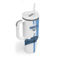 Personalized Argentina Flag Day Tumbler With Handle Sun Of May Patriotic Blue Gradient Sketch