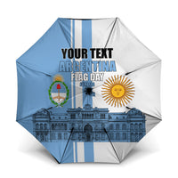 Personalized Argentina Flag Day Umbrella Sun Of May Patriotic Blue Gradient Sketch