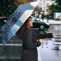Personalized Argentina Flag Day Umbrella Sun Of May Patriotic Blue Gradient Sketch