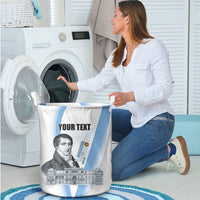 Custom Argentina Manuel Belgrano Laundry Basket Flag Day - Patriotic Sun of May