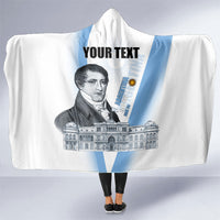 Custom Argentina Manuel Belgrano Hooded Blanket Flag Day - Patriotic Sun of May