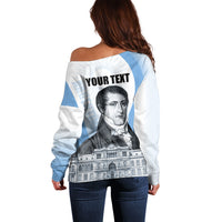 Custom Argentina Manuel Belgrano Off Shoulder Sweater Flag Day - Patriotic Sun of May