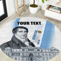 Custom Argentina Manuel Belgrano Round Carpet Flag Day - Patriotic Sun of May