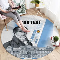 Custom Argentina Manuel Belgrano Round Carpet Flag Day - Patriotic Sun of May