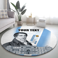 Custom Argentina Manuel Belgrano Round Carpet Flag Day - Patriotic Sun of May