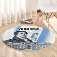 Custom Argentina Manuel Belgrano Round Carpet Flag Day - Patriotic Sun of May
