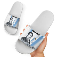 Custom Argentina Manuel Belgrano Slide Sandals Flag Day - Patriotic Sun of May