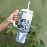 Custom Argentina Manuel Belgrano Tumbler With Handle Flag Day - Patriotic Sun of May