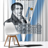 Custom Argentina Manuel Belgrano Window Curtain Flag Day - Patriotic Sun of May