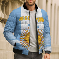 Personalized Argentina Flag Day Bomber Puffer Jacket Sun Of May Sol De Mayo - National Emblem Patriotism