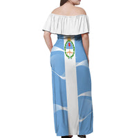 Personalized Argentina Flag Day Off Shoulder Maxi Dress Sun Of May Sol De Mayo - National Emblem Patriotism