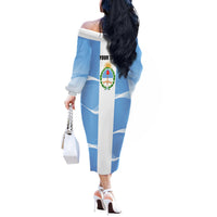 Personalized Argentina Flag Day Off The Shoulder Long Sleeve Dress Sun Of May Sol De Mayo - National Emblem Patriotism