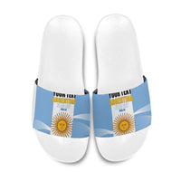 Personalized Argentina Flag Day Slide Sandals Sun Of May Sol De Mayo - National Emblem Patriotism