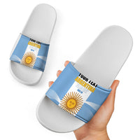 Personalized Argentina Flag Day Slide Sandals Sun Of May Sol De Mayo - National Emblem Patriotism