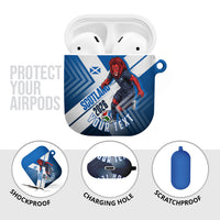 Personalized Scotland Football 2026 AirPods Case Scottish Soccer Red Lion Mascot Saltire Cross